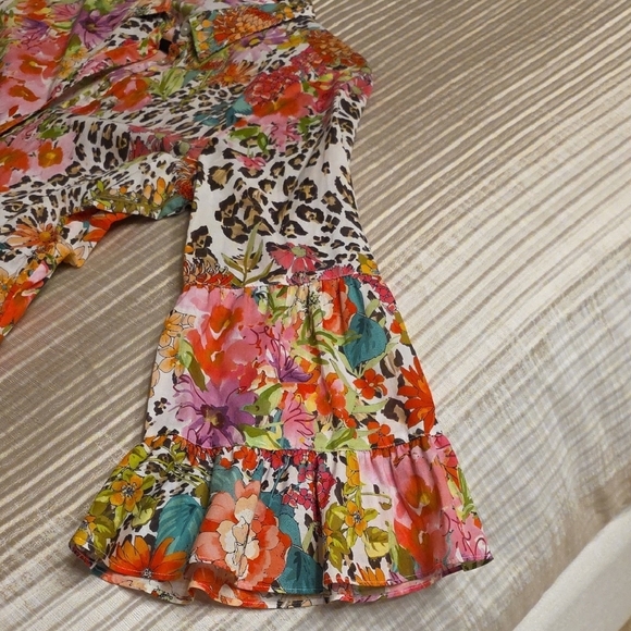 Johnny Was Wild Garden Cotton Floral and Leopard Print Mini Dress - Picture 9 of 16